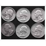 6 SILVER QUARTERS