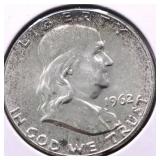 1962 CHOICE BU FBL FRANKLIN HALF DOLLAR