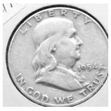 1954 D FRANKLIN HALF DOLLAR F