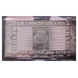 20 GRAMS .999 SILVER BAR