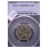 1970 S PCGS PF68DC JEFFERSON NICKEL