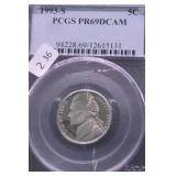 1993 S PCGS PF69DC JEFFERSON NICKEL