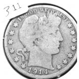 1914 S BARBER HALF DOLLAR  G
