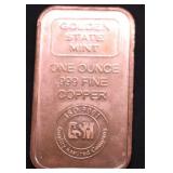 1OZ .999 COPPER BAR