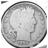 1898 BARBER HALF DOLLAR G