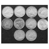 10 CANADA SILVER DIMES