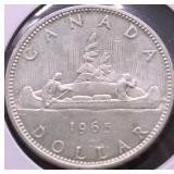1965 CHOICE BU CANADA SILVER DOLLAR