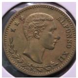 1874-85 SPAIN JETON  CHOICE BU