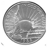 1986 D ELLIS ISLAND HALF DOLLAR GEM