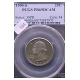 1990 S PCGS PF69DC WASHINGTON QUARTER