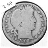 1908 O BARBER HALF DOLLAR G