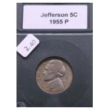1955 CHOICE BU JEFFERSON NICKEL