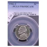 1986 S PCGS PF69DC JEFFERSON NICKEL