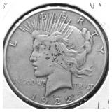 1922 PEACE DOLLAR VF