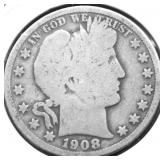 1908 O BARBER HALF DOLLAR G