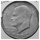 1972 S SILVER IKE DOLLAR CH BU