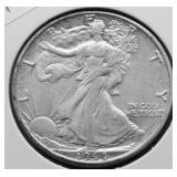1944 D WALKING HALF DOLLAR AU