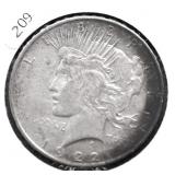 1922 PEACE DOLLAR XF