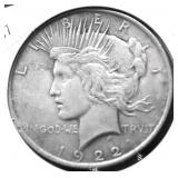 1922 PEACE DOLLAR XF