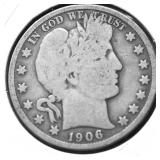 1906 D BARBER HALF DOLLAR AG