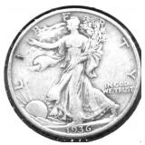 1936 D WALKING HALF DOLLAR VF