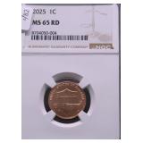 2025 NGC MS65 RED LINCOLN CENT