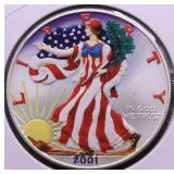 2001 COLORIZED SILVER EAGLE GEM