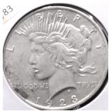 1923 S PEACE DOLLAR XF