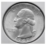 1947 S GEM BU WASHINGTON QUARTER