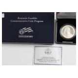 FRANKLIN PROOF SILVER DOLLAR W BOX PAPERS