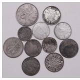GROUP OF FOREIGN  SILVER COINS