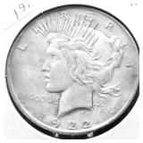 1922 PEACE DOLLAR XF