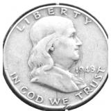 1948 D FRANKLIN HALF DOLLAR VF