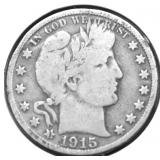 1915 D BARBER HALF DOLLAR VG