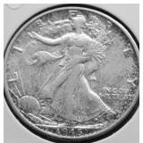 1945 S WALKING HALF DOLLAR AU