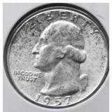 1957 GEM BU WASHINGTON QUARTER