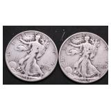 TWO WALKING HALF DOLLARS