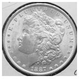 1887 CHOICE BU MORGAN DOLLAR
