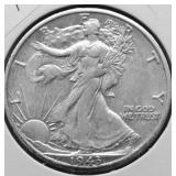 1943  S WALKING HALF DOLLAR AU