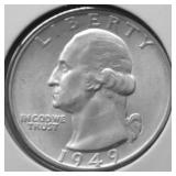 1949 D GEM BU WASHINGTON QUARTER