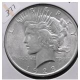 1923 PEACE DOLLAR AU