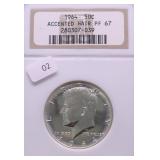 1964 NGC PF67 ACCENTED HAIR KENNEDY HALF DOLLAR