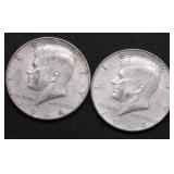 TWO 1964 KENNEDY HALF DOLLARS