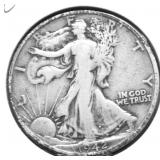1942 WALKING HALF DOLLAR VF