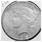 1925 PEACE DOLLAR AU