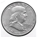 1954 D FRANKLIN  HALF DOLLAR AU