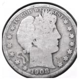 1908 D BARBER HALF DOLLAR G