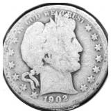 1902 BARBER HALF DOLLAR AG