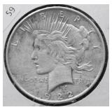 1922 PEACE DOLLAR XF