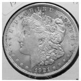 1921 MORGAN DOLLAR AU
